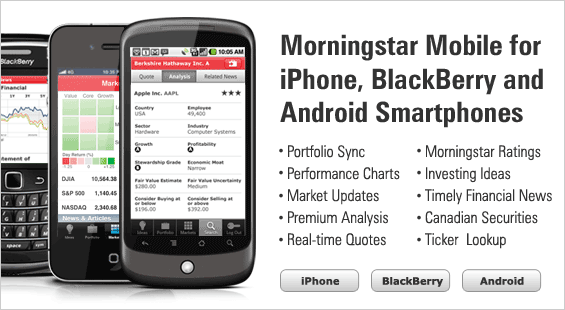 Morningstar Mobile for iPhone, BlackBerry and Android